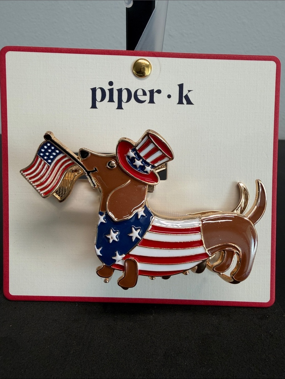 Piper K | Dachshund 4th Of July Metal Hair Clip